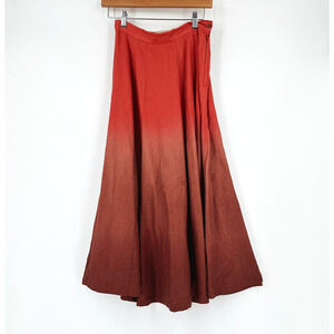 Ventilo 100% Linen Maxi Skirt 40/US 4-6 Boho Hippie Lagenlook Flare Festival